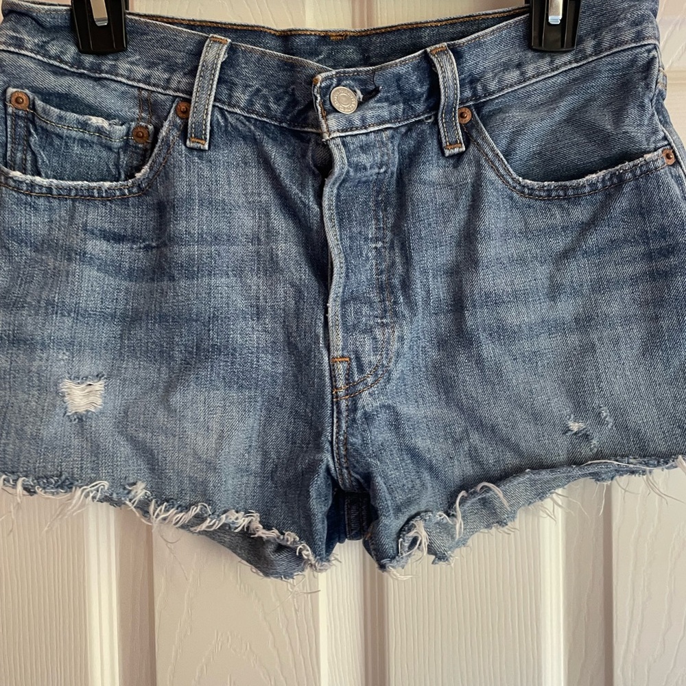 Levi's Blue Jean Shorts Distressed Cut-Off Style
